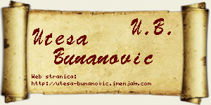 Uteša Bunanović vizit kartica